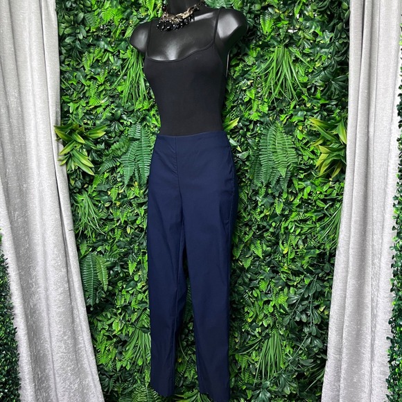 Chico's Pants - Chicos Pants Size 2R Navy Blue Pull On Ankle Slim Leg Stretch Trousers 3785